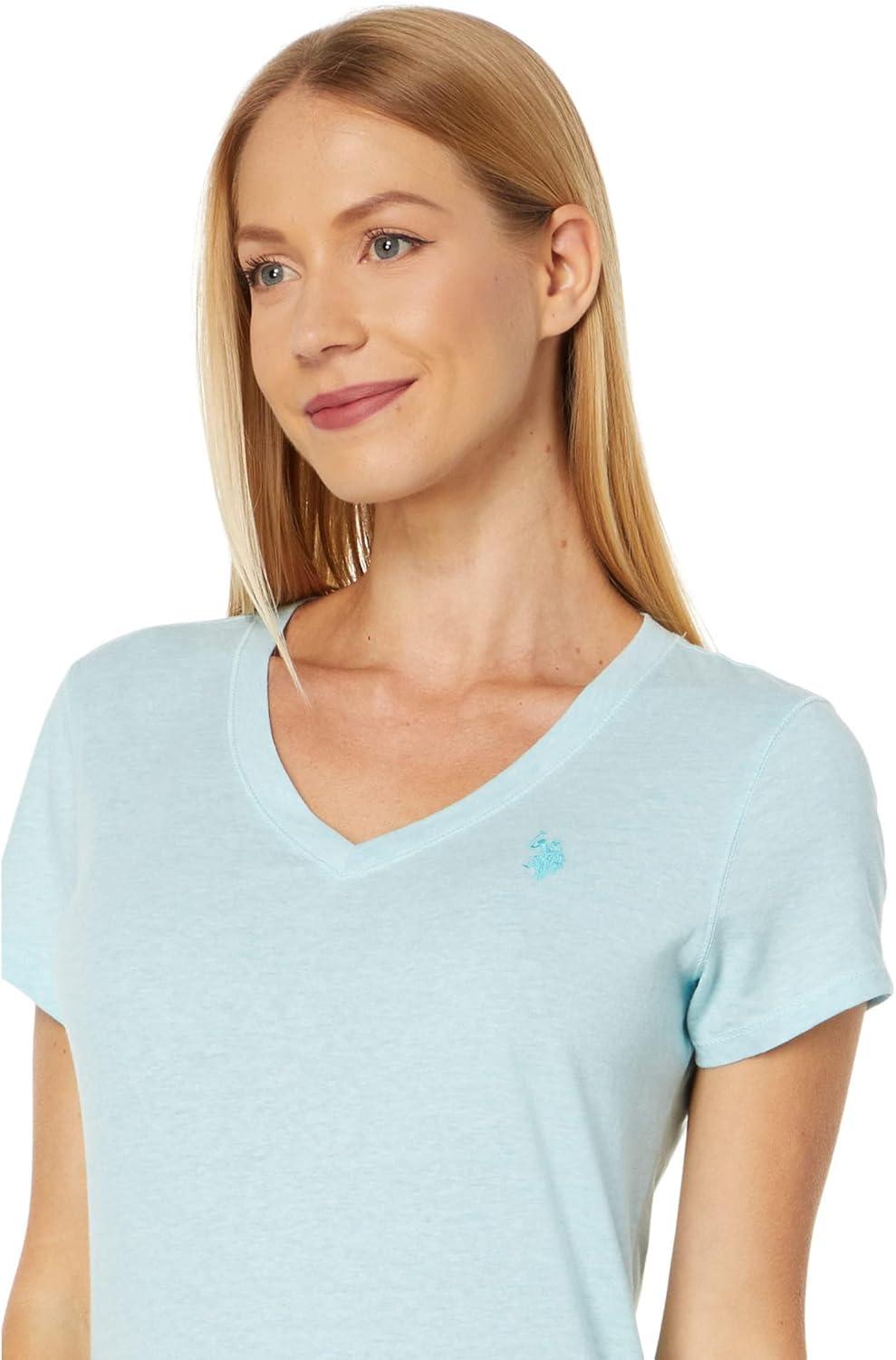 image:imageUS Polo Assn Juniors ShortSleeve VNeck TShirtBlue Radiance Heather