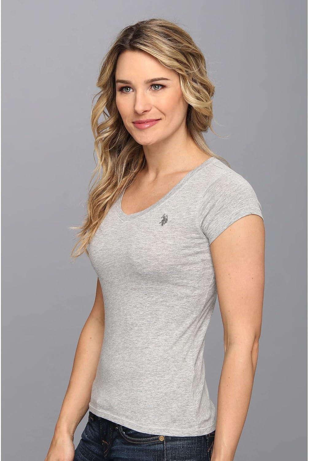 image:imageUS Polo Assn Juniors ShortSleeve VNeck TShirtHeather Gray