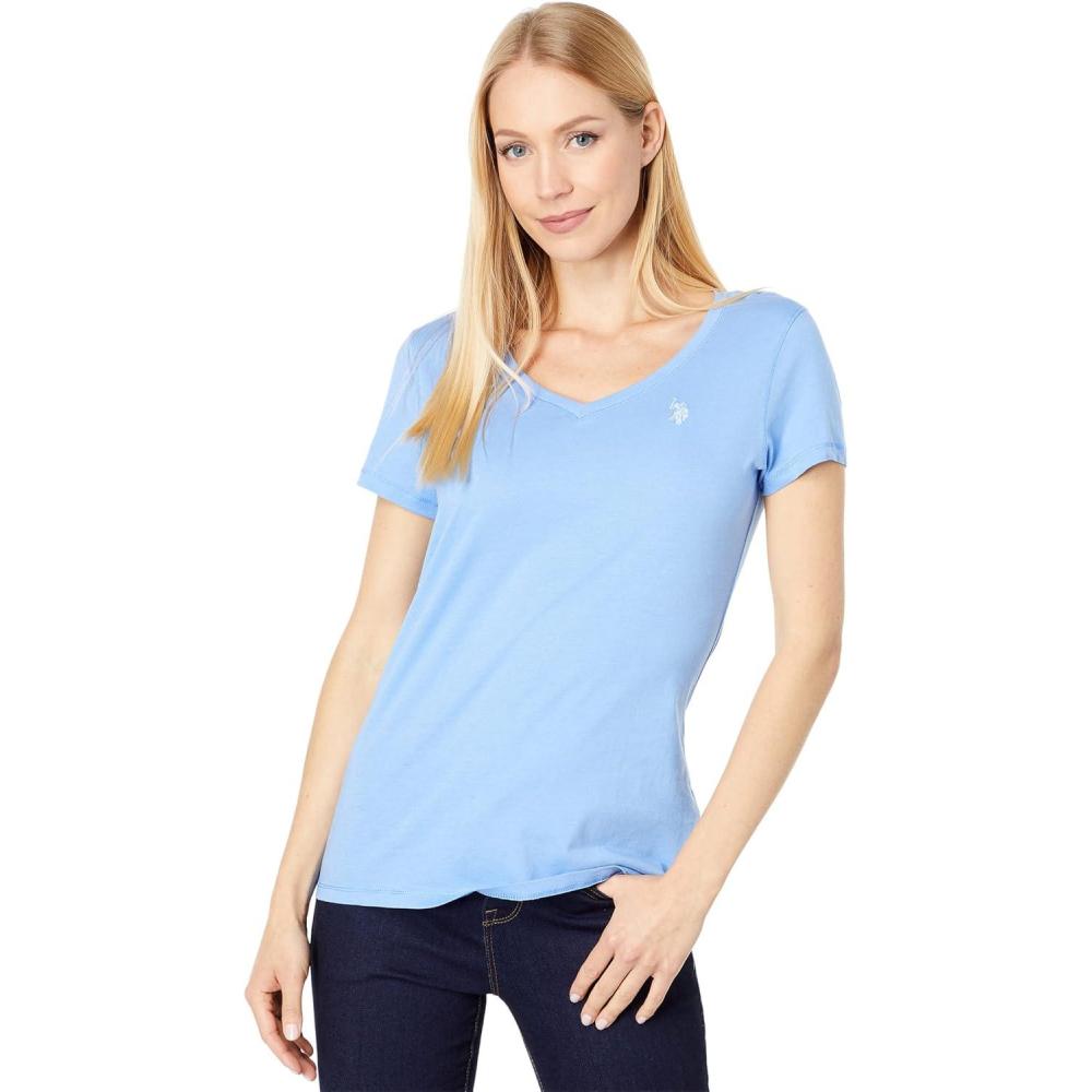 image:imageUS Polo Assn Juniors ShortSleeve VNeck TShirtCalming Blue