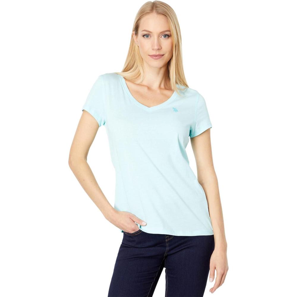 image:imageUS Polo Assn Juniors ShortSleeve VNeck TShirtEasy Turquoise