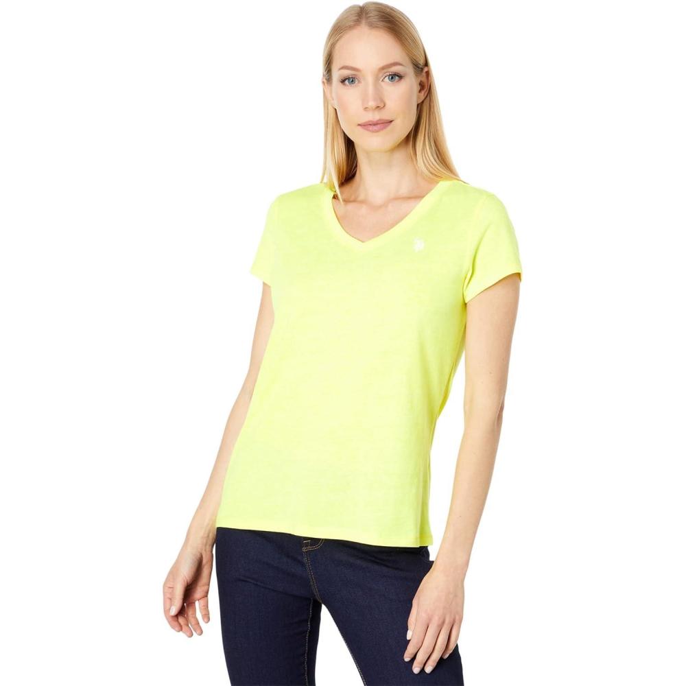 image:imageUS Polo Assn Juniors ShortSleeve VNeck TShirtLemon Tonic