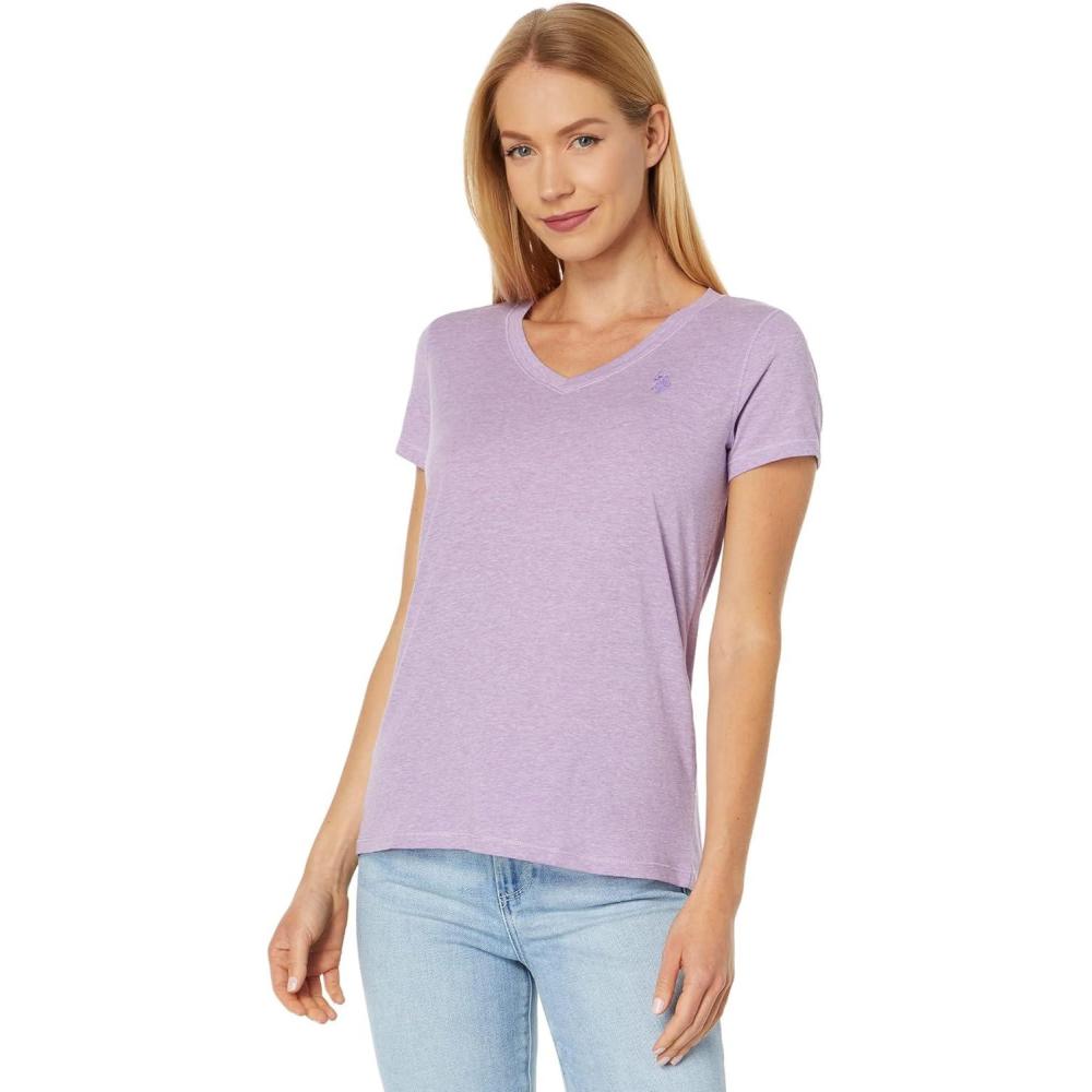 image:imageUS Polo Assn Juniors ShortSleeve VNeck TShirtLilac Heather