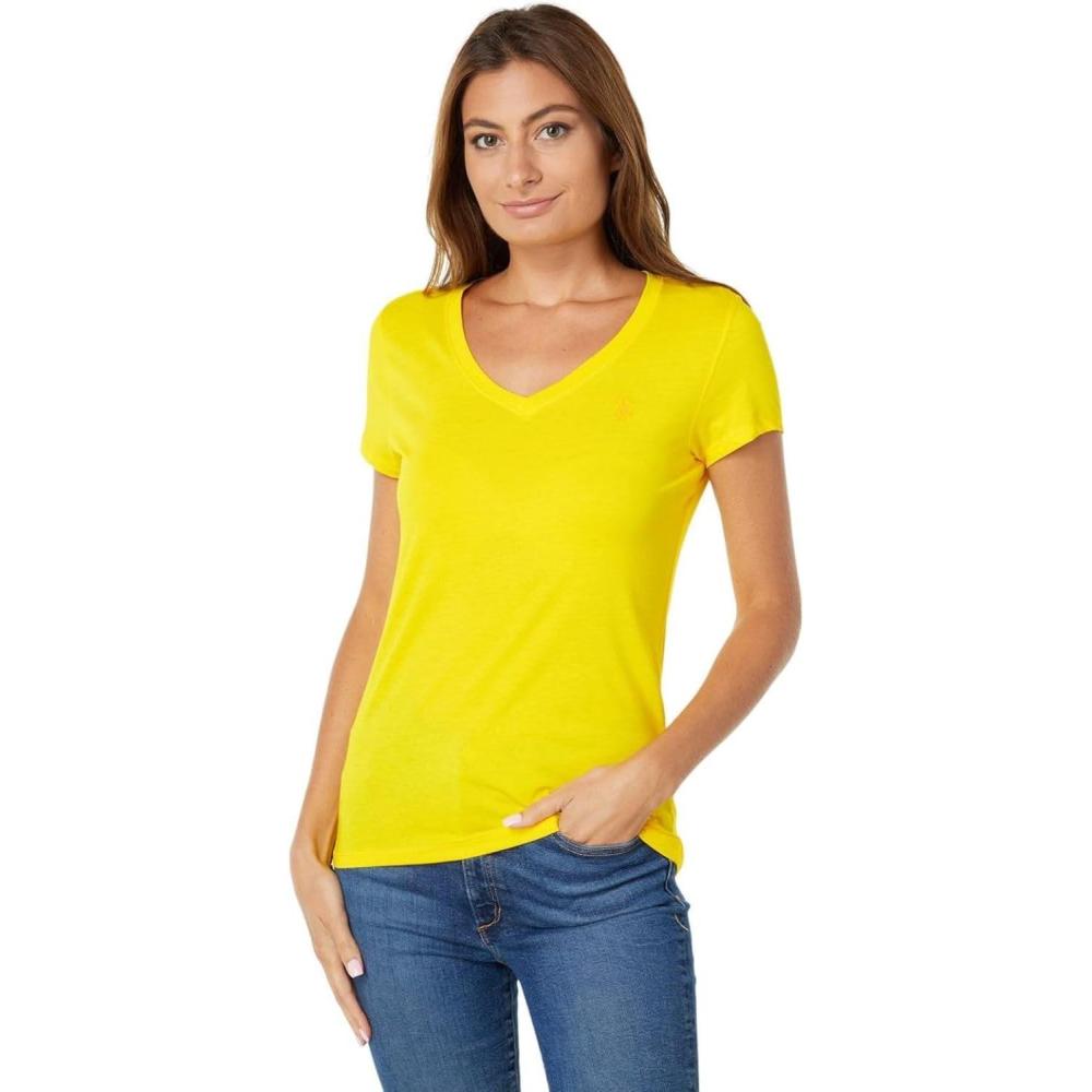 image:imageUS Polo Assn Juniors ShortSleeve VNeck TShirtScoring Yellow