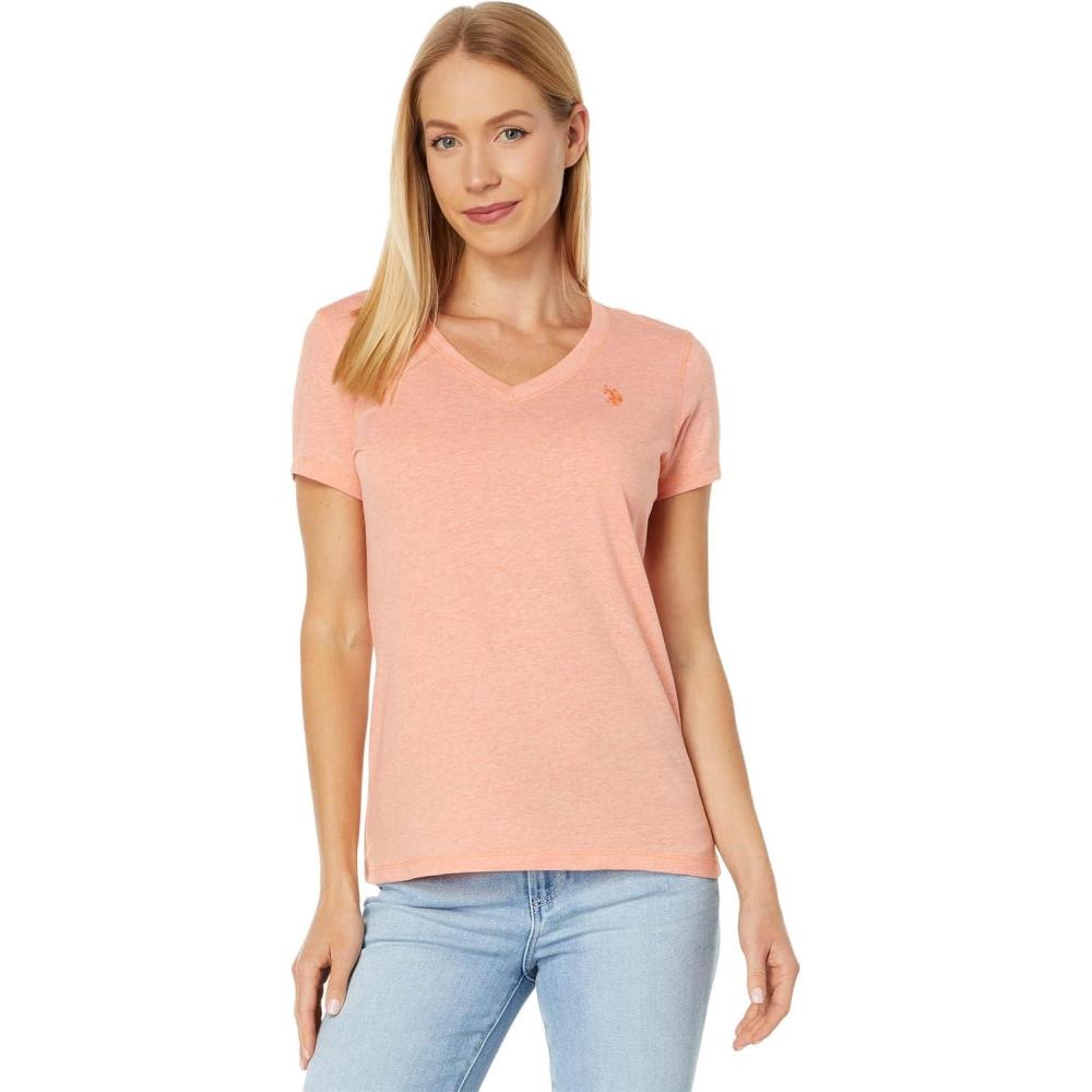 image:imageUS Polo Assn Juniors ShortSleeve VNeck TShirtSunrise Heather