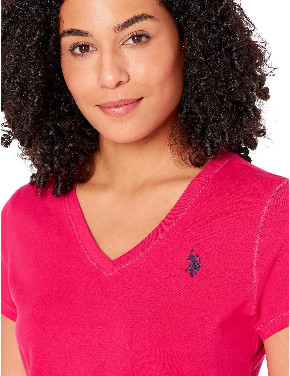 image:imageUS Polo Assn Stretch VNeck TeeElectric Fuchsia