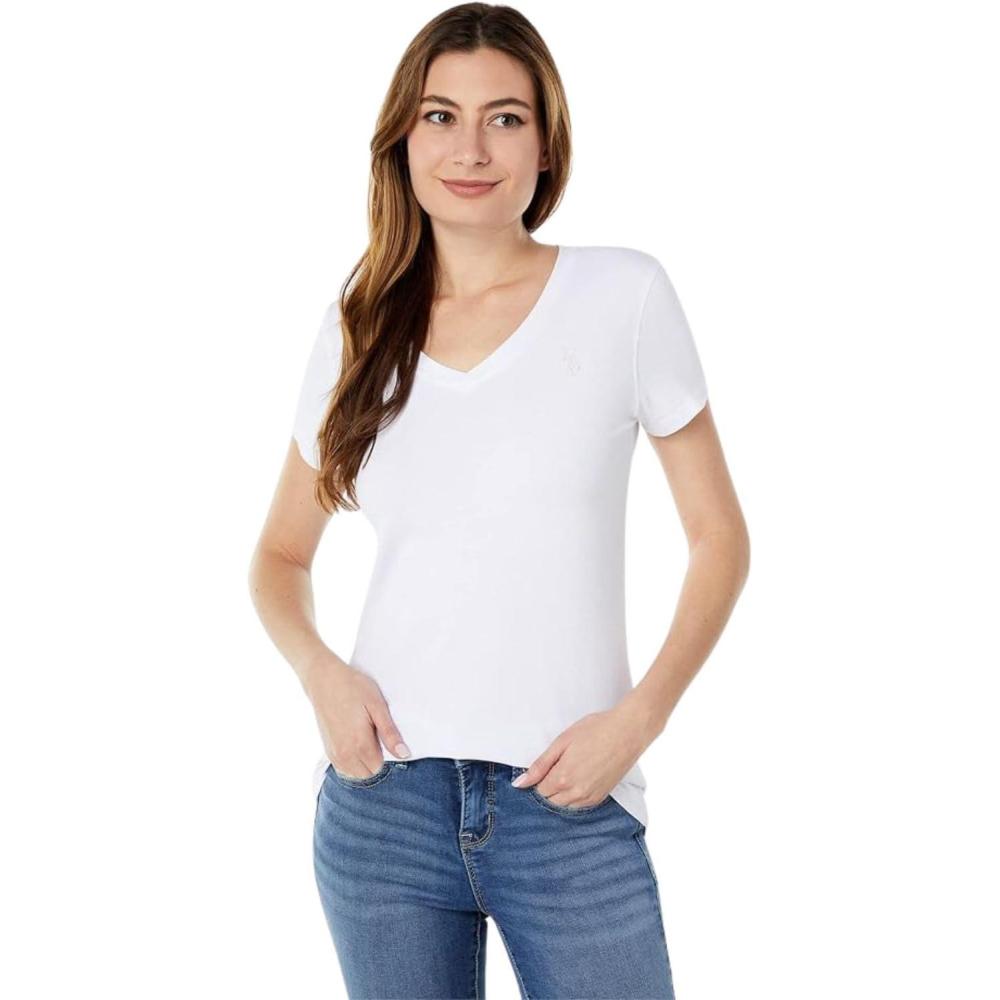 image:imageUS Polo Assn Stretch VNeck TeeOptic White
