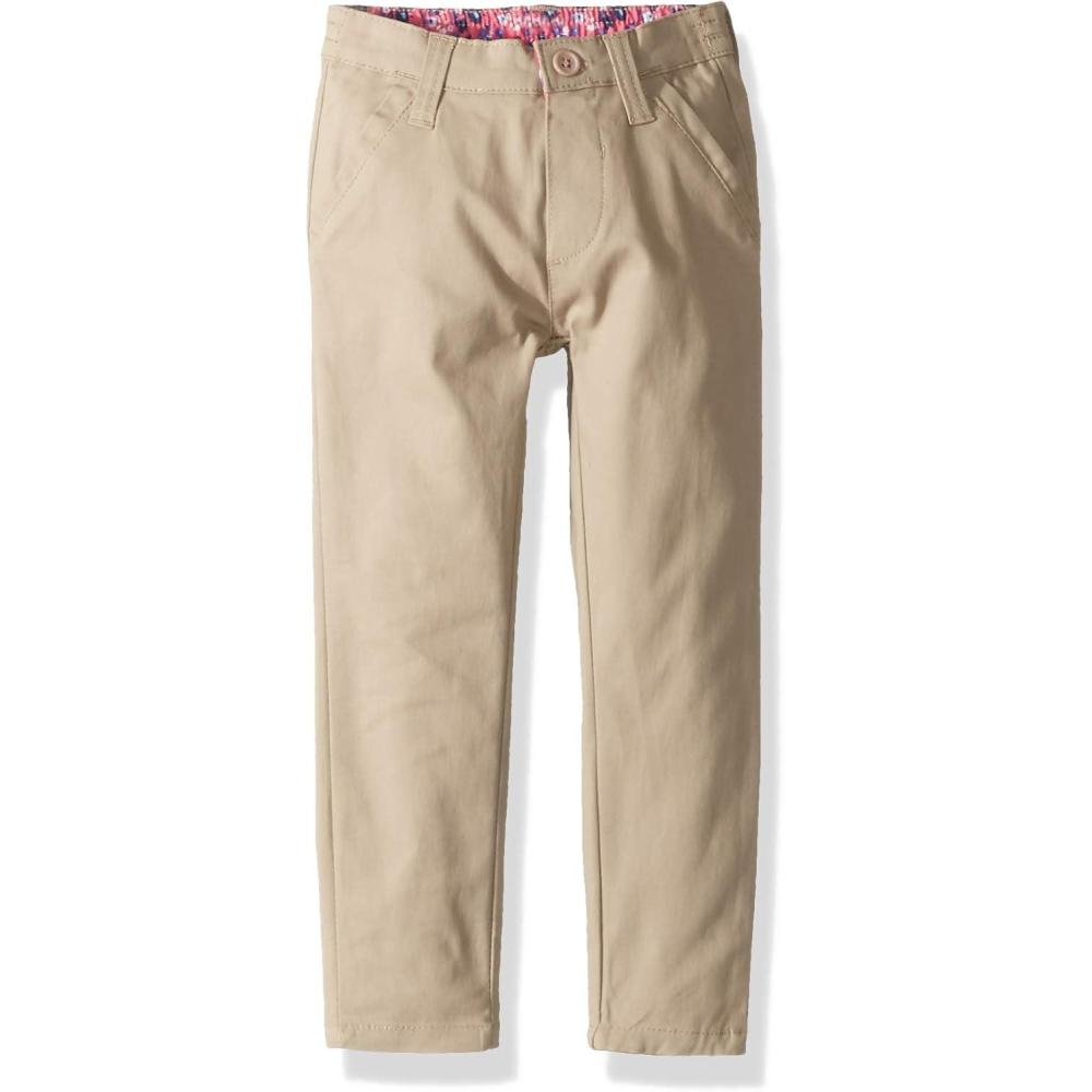 image:imageUS Polo Assn Girls Stretch Twill Skinny Fit Flat Front PantKhaki