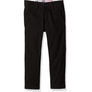 U.S. Polo Assn. Girls’ Stretch Twill Skinny Fit Flat Front Pant(Black)