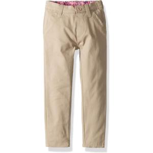 U.S. Polo Assn. Girls’ Stretch Twill Skinny Fit Flat Front Pant(Khaki)