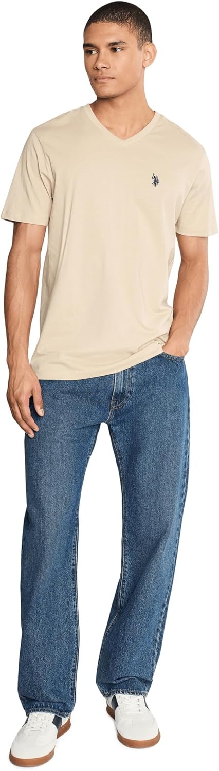 image:imageUS Polo Assn Mens VNeck TeeShoreline Tan
