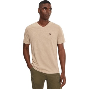 U.S. Polo Assn. Men’s V-Neck Tee(Khaki Heather)